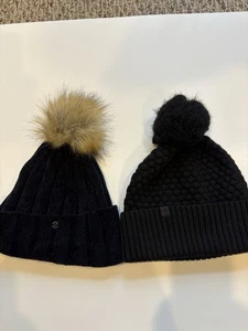 Lululemon One Bubble Knit Pom Beanie Merino Wool & One Chenille Lot of 2 Hats - Picture 1 of 5