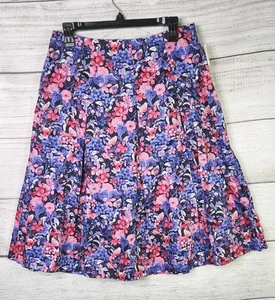 Neu mit Etikett Charter Club Midi-Faltenrock Blumenmuster Blumen Baumwolle Größe 4 - Bild 1 von 8