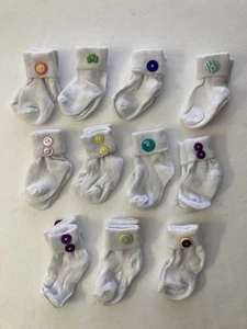 Handmade Infant Socks with Buttons Lot of 11- CUTE and ADORABLE!! - Picture 1 of 21
