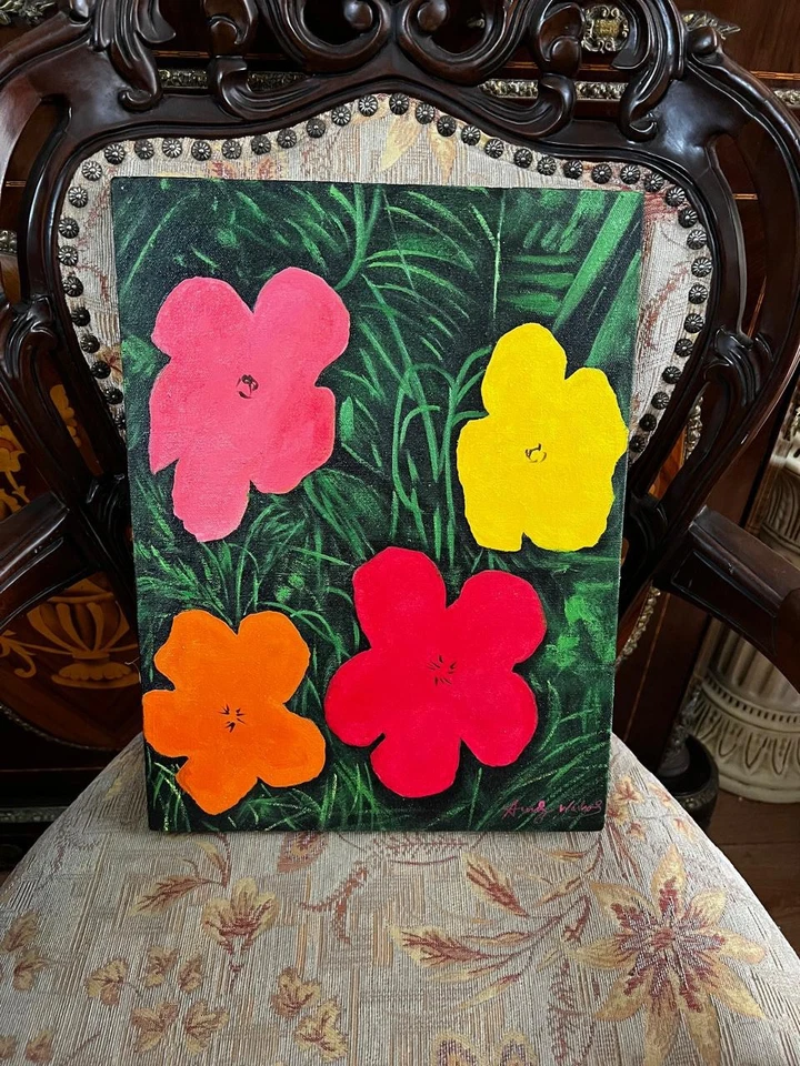 Andy Warhol - Increíble óleo sobre lienzo - Firmado - Con etiquetas Foto 1 de 4