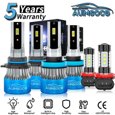 Para Toyota Prius V 2015-2017 6x Bombillas LED Faro Alto-Lo Luz Antiniebla 36000LM Foto 1 de 4