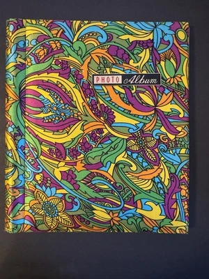 Vinatge Satin Fabric Photo Album 60's Mod Japan Neon Psychedelic 8 Page Groovy - Image 1 of 4