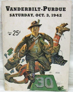 Original 1942 Vanderbilt - Purdue Football Program #3733 (Saturday, Oct. 3) 46pp - Picture 1 of 8