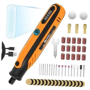  Rotary Tool, 4V Mini Cordless Rotary tool Kit con 5 Speed Display, Orange - Picture 1 of 7