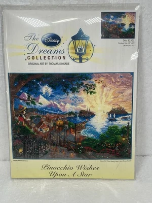 Disney Dreams Collection Pinocchio Wishes Upon A Star Cross Stitch Kit Kinkade - Image 1 of 4