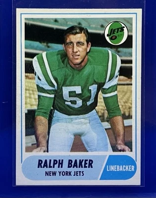 1968 Topps # 38 Ralph Baker New York Jets - Image 1 of 2