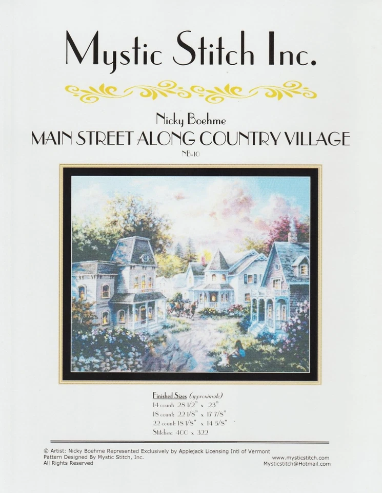 Main Street Along Country Village by Mystic Stitch cross stitch pattern - Image 1 of 1