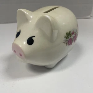 Vintage Piggy Bank Floral Design - Picture 1 of 5