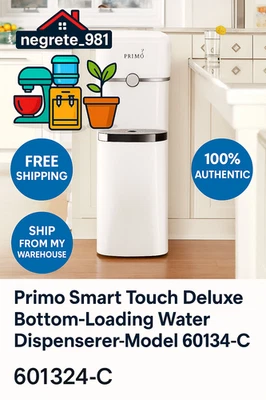 PRIMO WATER New Primo Smart Touch Deluxe Bottom-Loading Water Dispenser Hot & Cold 601324-C
