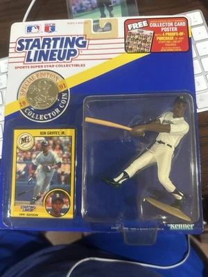 Kenner 1991 alineación inicial MLB Seattle Mariners Ken Griffey Jr. Figura con moneda Foto 1 de 4
