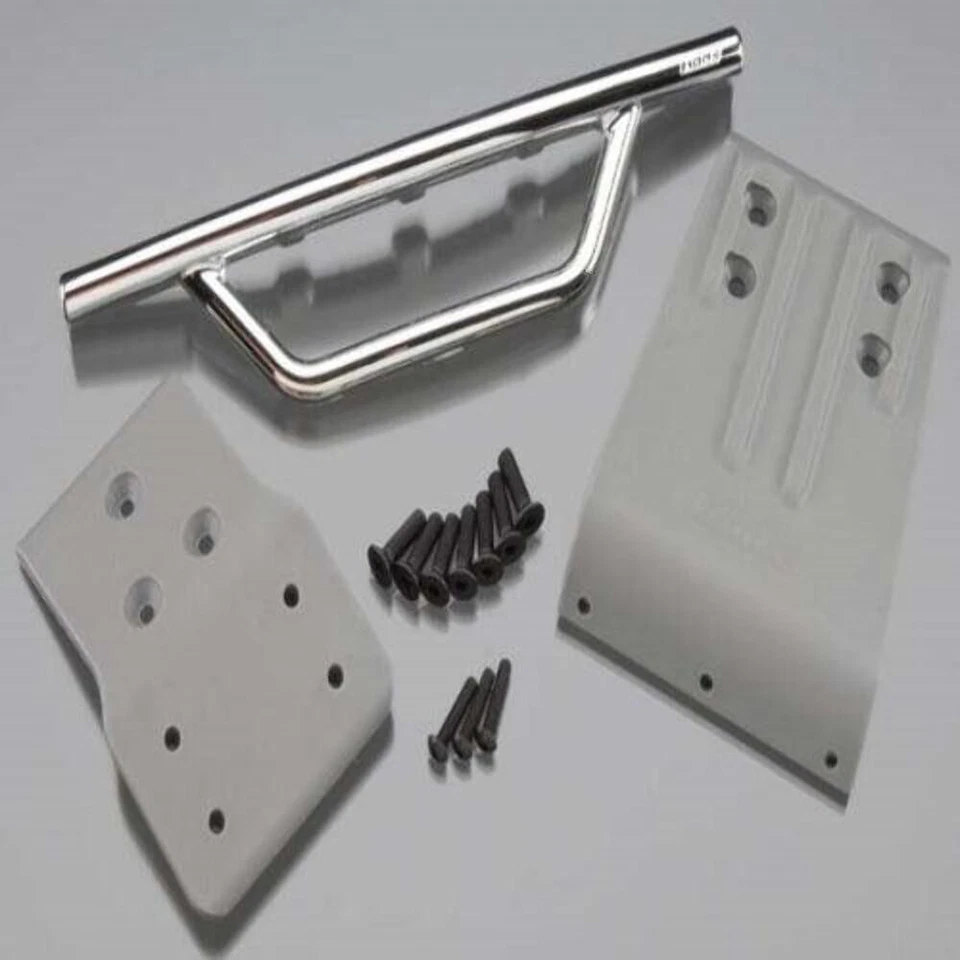 RPM Front Bumper Chrome & Skid Plate Gray Traxxas Slash 4X4 - Image 1 of 1