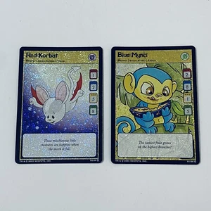 Neopets TCG Ultra Rare Holo Base Set WOTC NM Red Korbat S2/S6 Blue Mynci S1/S6 - Picture 1 of 4