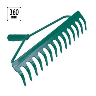 Rechen 14 Zinken Harke Metall Gartenharke Laubrechen - Bild 1 von 4