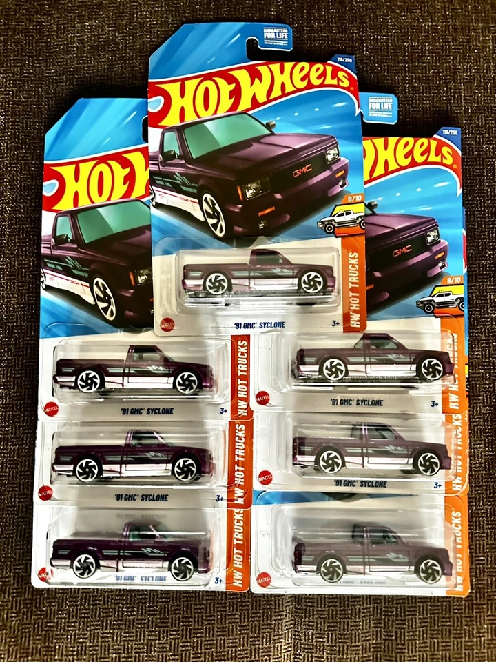 Hot Wheels 2025 #119 Hot Trucks 1991 91 GMC Syclone púrpura lote de 7 Foto 1 de 1