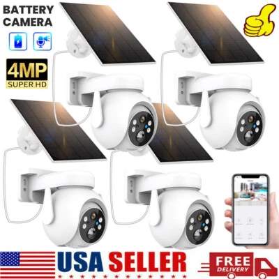 Solar Battery Powered Wireless WiFi Outdoor Pan/Tilt Home Security Camera System - Image 1 of 4