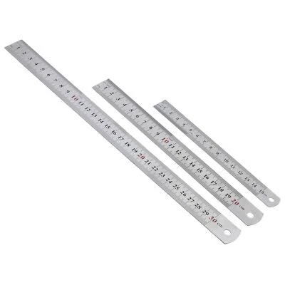 Stahllineal-Set 15, 20 und 30 cm, Metalllineal, Werkstattlineal - Bild 1 von 4