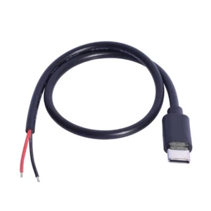 USB Type C Male Plug To 2Pin Bare Wire Cable 30CM For Electronics Charging - Picture 1 of 8