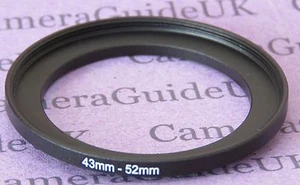 43 mm a 52 mm macho-hembra filtro paso a paso adaptador 43 mm-52 mm - Imagen 1 de 2
