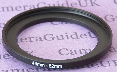 43mm to 52mm Male-Female Stepping Step Up Filter Ring Adapter 43mm-52mm - Image 1 of 2