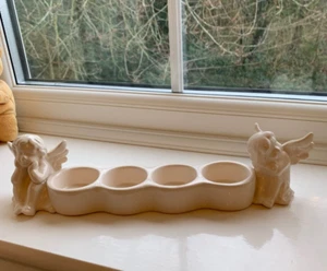Yankee Candle Cherub Ivory Ceramic Glaze 4 x Tealight Holder - Picture 1 of 4