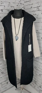 SALE % Italy Strick-Jacke,Weste,Mantel,Lange Jacke,Grobstrick,Schwarz,bis 44/46 - Bild 1 von 3