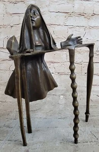 Cabeza Desencarnada Flotante Escultura de Metal de Bronce Surrealista Salvador Dalí Decoración Arte - Imagen 1 de 10