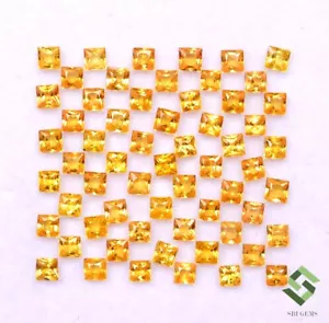 Lote de 25 gemas sueltas cuadrado zafiro amarillo natural corte princesa de 2 mm de corte 1,79 CTS - Imagen 1 de 8