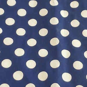Cranston Cotton Fabric White Polka Dots on Navy Blue 60" Wide x 3 Yards - Picture 1 of 10