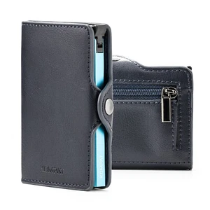 Porta Carte di Credito RFID Portafoglio Uomo Slim Portafoglio Piccolo Sottile - Foto 1 di 83