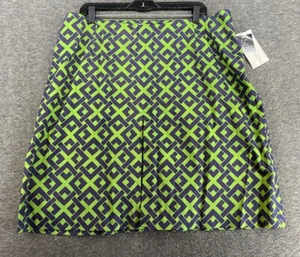 SC By Sara Campbell Green Blue Elastic Waist Front Plead Skirt Womens Plus Sz 1X - Picture 1 of 9