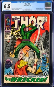 Thor #148 1968 CGC 6.5 FN+ WHITE pages Key Issue Black Bolt Wrecker 4403498009 - Picture 1 of 3