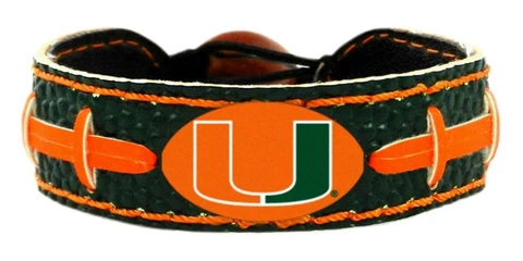 Miami Hurricanes Team Color Football Bracelet [NEW] NCAA Jewelry Wrist Necklace Cover