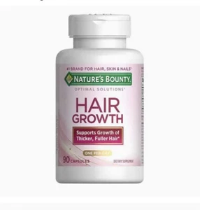 Nature's Bounty Optimal Solutions Hair Growth 90 Caps, Thicker, Fuller Hair - Picture 1 of 6