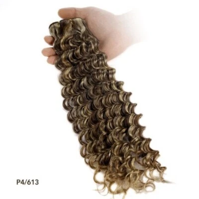 Neu! 100% Remy Echthaar Weave in Extensions Weft in Deep Wave 120g 30 - 70cm - Bild 1 von 4