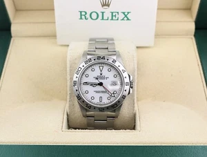 1986 Rolex Explorer II 16550 Transitional White Polar Dial SS Oyster Papers 40mm - Picture 1 of 10