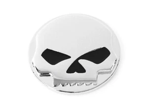 Chrome Emblem SKULL medallion Harley Softail Fat Boy Heritage Springer Slim FXST - Foto 1 di 8