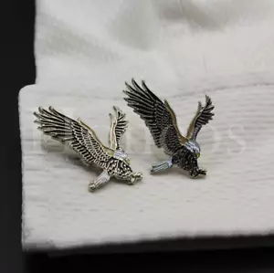 Weißkopfseeadler Manschettenknöpfe nach Maß Wildtiere patriotisch Vintage Schmuck Geschenk für Männer - Bild 1 von 4