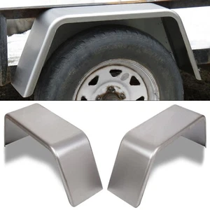 Set of 2 Square Steel Cargo Trailer Fenders Pair 8"-12" wheels 16 Gauge Steel - Picture 1 of 5