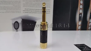 1x Spina Stereo 6,3mm Alloggiamento Carbonio Oro Connettore Audio Spina Cuffie - Foto 1 di 4