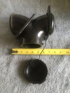 RV Boat 2-Way Sewer Elbow, 3” Bayonet X 3” Rotating Flange X 3” Rotating Flange - Picture 1 of 5