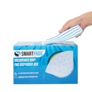 Box of 30 Reusable Mop Pads (18 Inch) Dispenser Box, Color Options, Microfiber - Picture 1 of 49