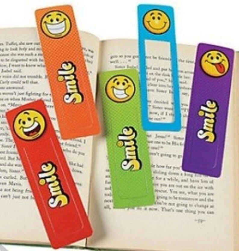 Pack of 12 - Smiley Bookmarks - Reading Book