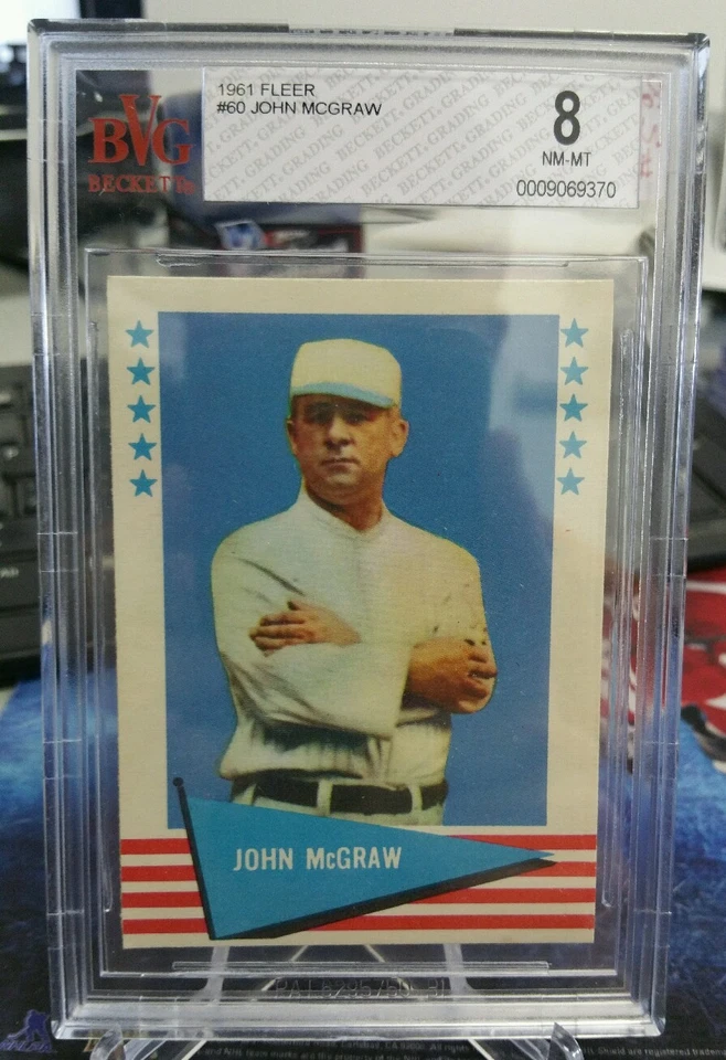 1961 John McGraw Fleer Graded BVG 8 NM-MT+ POP 3 None Higher Brooklyn Tip-Tops - Image 1 of 1
