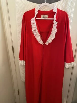 David Brown Saks Quinta Avenida Largo Vintage Casa Abrigo Vestido Bata Navidad Foto 1 de 4