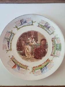 KALENDERTELLER 1910. Familienszene. 10,5 cm Antik  - Bild 1 von 5