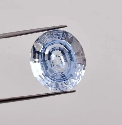 18 x 16 MM 100% Natural Sky Blue AQUAMARINE 17.60 Ct Oval Cut (GIT Certified) - Image 1 of 4