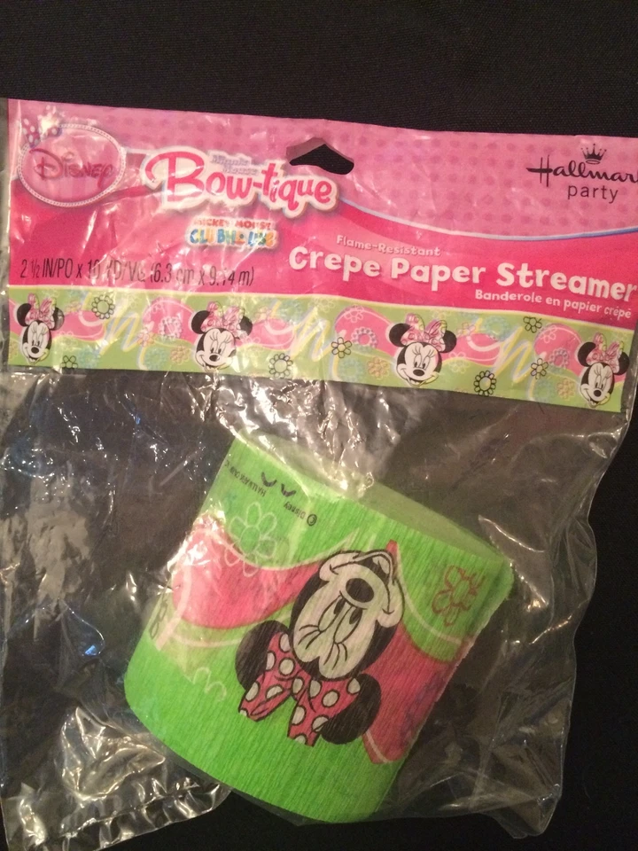 Minnie Mouse bow-tique Party Supplies-10yd Crepe Streamer-decorationsHallmark - Image 1 of 1