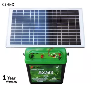 40km 2.5J Solar Power Electric Fence Energiser Charger for Poly Wire Tape Posts - Picture 1 of 10