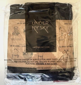 NEW Under NY Sky Apron No-Tie Black Denim Split Leg Few Spirits - Picture 1 of 9