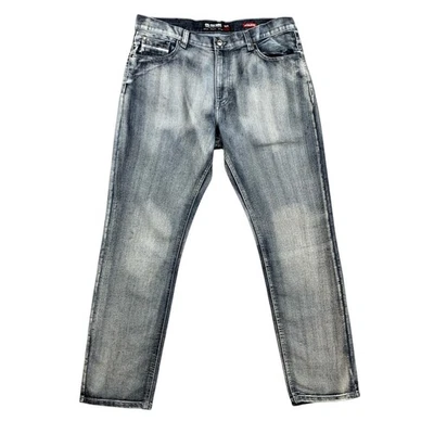 Ecko Unltd 牛仔裤男式 38 运动蓝色酸洗 Rawthentic Streetwear 嘻哈 — 第 1/4 张图片